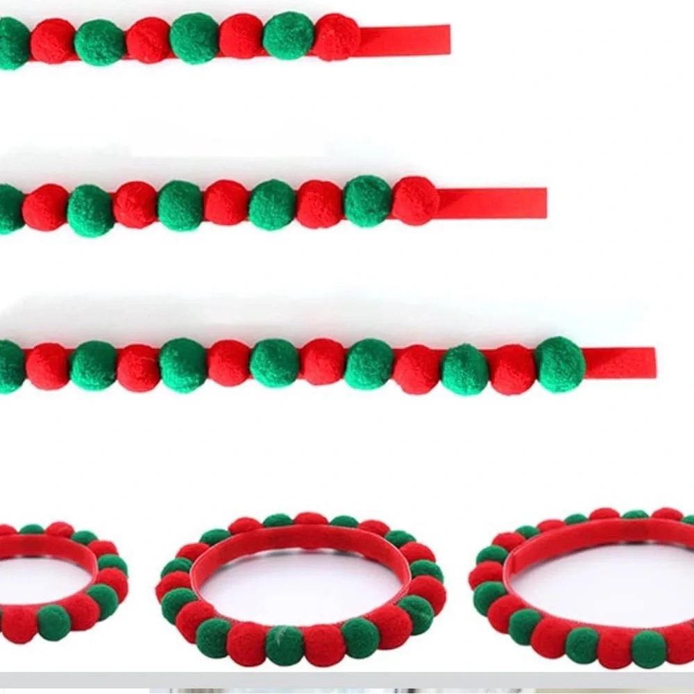 Pack of 5 Adjustable Pet Collars with Colorful Pompoms